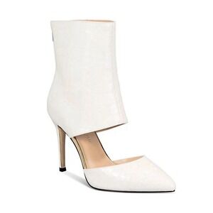 Things‎ II Come Women Size 10.5 Iridescent White Snake Pointed Toe Pump Heels